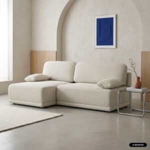 wohnli-moebel-suche-M26204834 Wohnli Möbelsuche - 3-Sitzer Ecksofa Ecke links mit Cordbezug greige