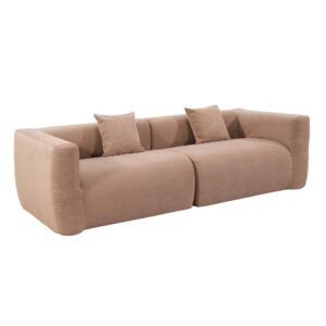 4-Sitzer-Komprimiertes Sofa aus taupefarbenem Stoff mit Wolleffekt 244x65x105cm Stoff Taupe Concept Usine Sofas und Sessel Sofas 2-Sitzer-Sofas & 3-Sitzer-Sofas