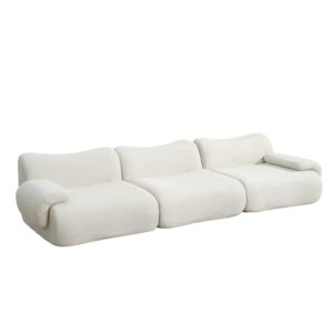 wohnli-moebel-suche-M26205713-1 Beigefarbenes Samt-4-Sitzer-Komprimiertsofa 300x26x100cm Samt Beige Concept Usine Sofas und Sessel Sofas 2-Sitzer-Sofas & 3-Sitzer-Sofas