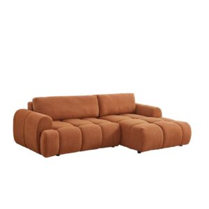 4-Sitzer-Cloud-Schlafsofa aus braunem Frotteestoff 121x43x160cm Stoff Braun Concept Usine Sofas und Sessel Sofas 2-Sitzer-Sofas & 3-Sitzer-Sofas