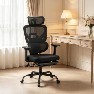 wohnli-moebel-suche-M26206660-1 Bürostuhl in Schwarz mit ergonomischem Design und Fußstütze 76x129x72cm PVC - Polyvinlychlorid Schwarz Hauss Spole Möbel Büromöbel Bürostühle