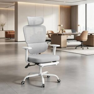 wohnli-moebel-suche-M26206661-1 Bürostuhl ergonomisch grau mit Fußstütze 76x129x72cm PVC - Polyvinlychlorid Grau Hauss Spole Möbel Büromöbel Bürostühle