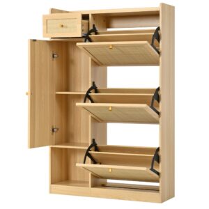 wohnli-moebel-suche-M26206668 Wohnli Möbelsuche - Schuhschrank im Rattan-Design aus Spanplatte natur