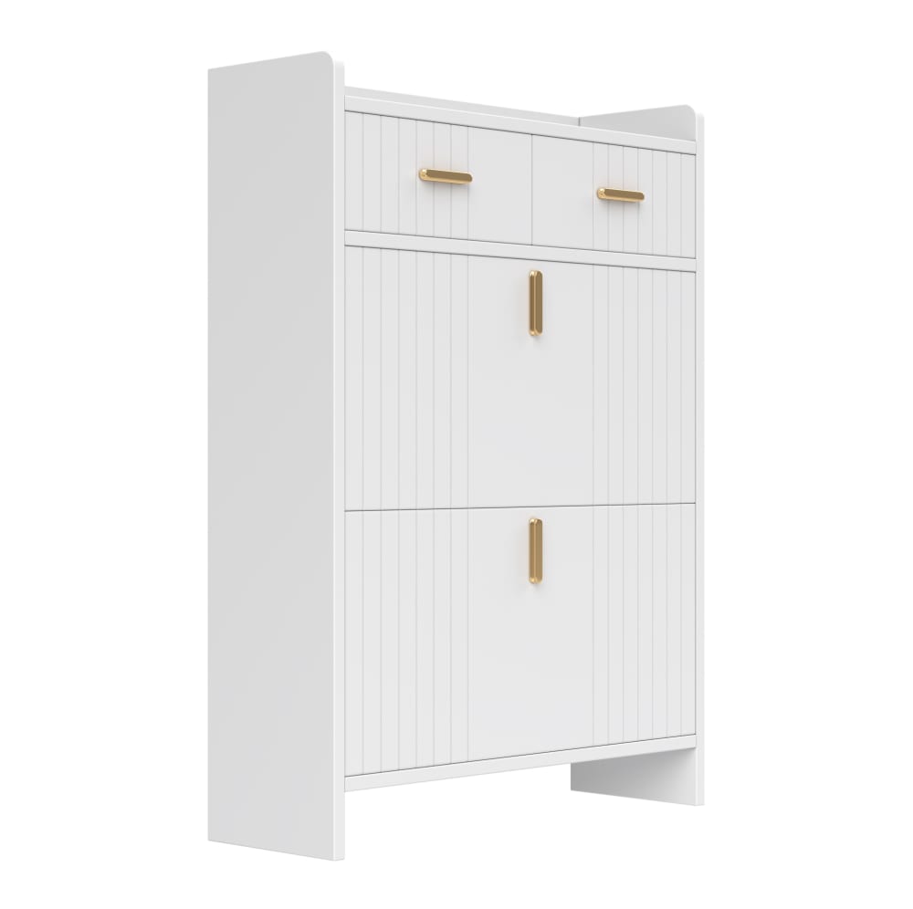 wohnli-moebel-suche-M26206672 Wohnli Möbelsuche - Schuhschrank weiß aus Holzwerkstoff mit Klappfächern