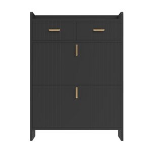 wohnli-moebel-suche-M26206674 Wohnli Möbelsuche - Schuhschrank aus Spanplatte schwarz mit 2 Klappfächern