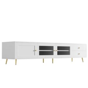 Wohnli Möbelsuche - TV-Lowboard aus Spanplatte weiß mit 2 Schubladen