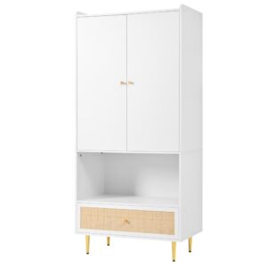 Wohnli Möbelsuche - Kleiderschrank mit 2 Türen aus Spanplatte weiß und natur