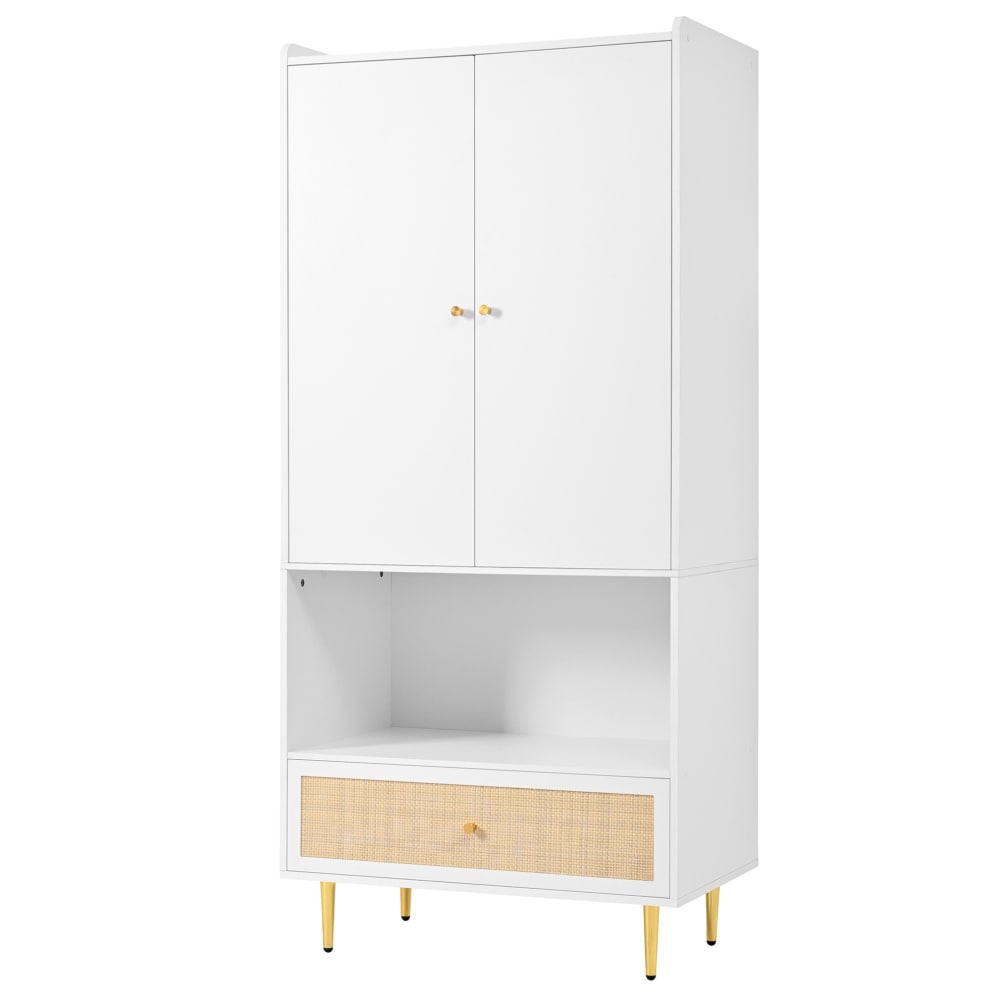 wohnli-moebel-suche-M26206862 Wohnli Möbelsuche - Kleiderschrank mit 2 Türen aus Spanplatte weiß und natur