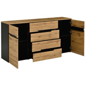 wohnli-moebel-suche-M26206878 Wohnli Möbelsuche - Sideboard aus Spanplatte in Holzfarbe und Schwarz