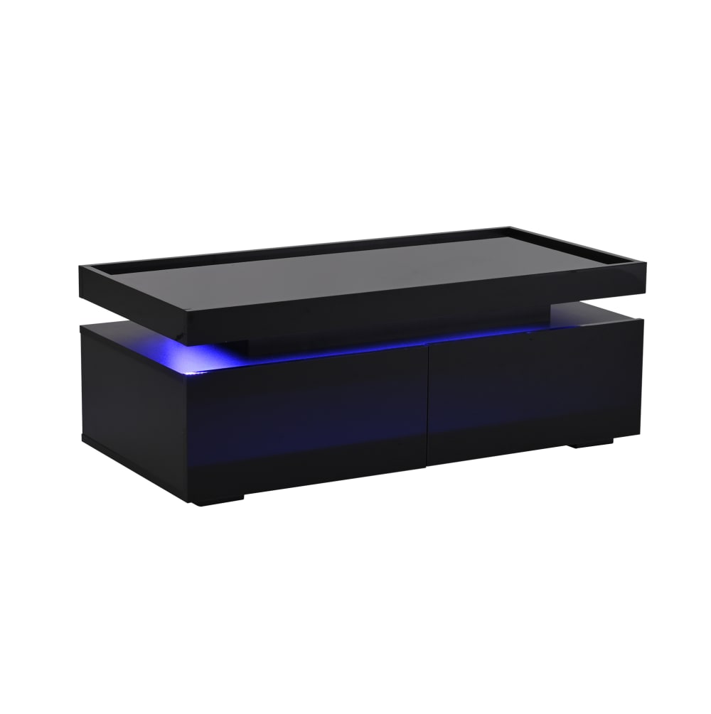 wohnli-moebel-suche-M26206891 Wohnli Möbelsuche - Couchtisch aus Spanplatte schwarz mit LED und 2 Schubladen