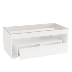 wohnli-moebel-suche-M26206897 Wohnli Möbelsuche - Couchtisch aus Spanplatte und gehärtetem Glas in Weiß mit LED