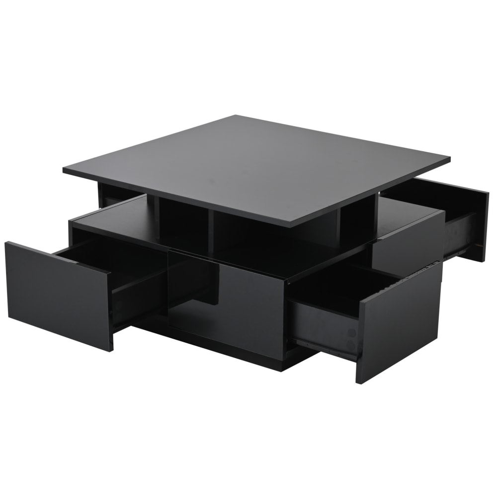 wohnli-moebel-suche-M26206902 Wohnli Möbelsuche - Couchtisch aus Spanplatte schwarz mit LED und 4 Schubladen