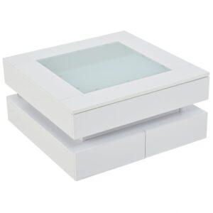 wohnli-moebel-suche-M26206904 Wohnli Möbelsuche - Couchtisch aus Spanplatte und Glas weiß mit 3 Schubladen und LED