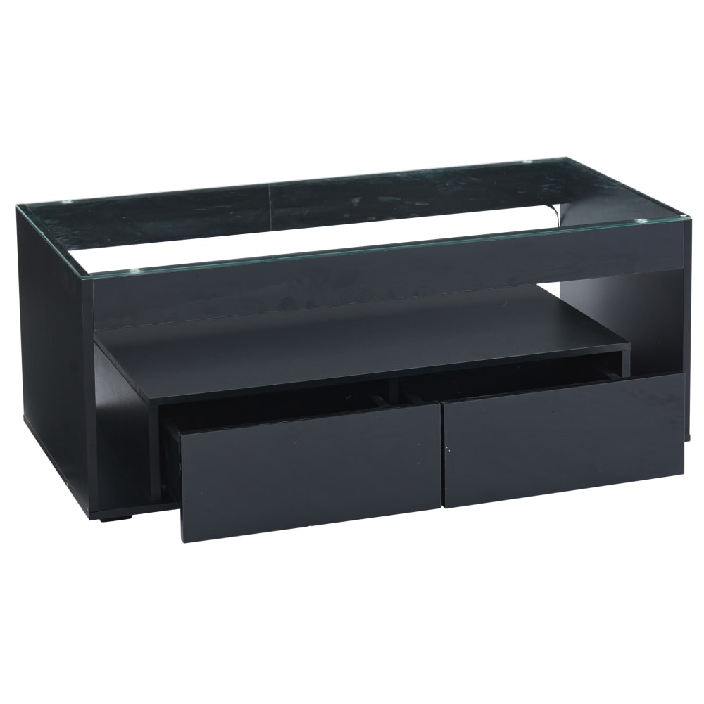 wohnli-moebel-suche-M26206908 Wohnli Möbelsuche - Couchtisch aus Spanplatte schwarz mit gehärtetem Glas und LED