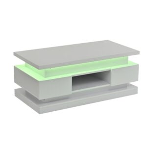 wohnli-moebel-suche-M26206917 Wohnli Möbelsuche - Couchtisch aus Spanplatte weiß mit LED und 2 Schubladen