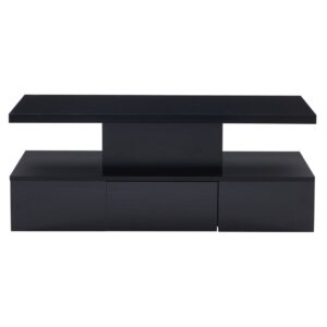 Wohnli Möbelsuche - Couchtisch aus Spanplatte schwarz mit LED-Beleuchtung