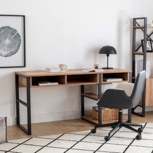 Wohnli Möbelsuche - Schreibtisch 150 cm mit Staufächern Holzoptik