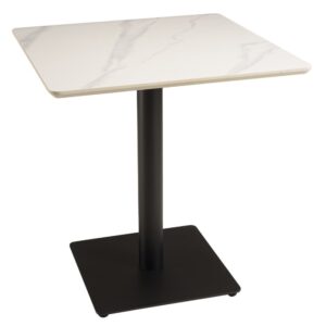 wohnli-moebel-suche-M26213358-1 Set Nr. 2: Bistrotisch 70 x 70 cm aus weiß marmorierter Keramik 70x74x70cm Keramik Weiß MACABANE Möbel Esszimmermöbel Esstische