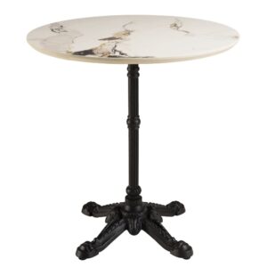 wohnli-moebel-suche-M26213364-1 Set Nr. 2: Bistrotisch D70cm aus hell marmorierter Keramik 70x73x70cm Keramik Weiß MACABANE Möbel Esszimmermöbel Esstische
