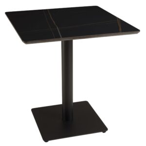 Set Nr. 2: Bistrotisch 70 x 70 cm aus schwarz marmorierter Keramik 70x74x70cm Keramik Schwarz MACABANE Möbel Esszimmermöbel Esstische
