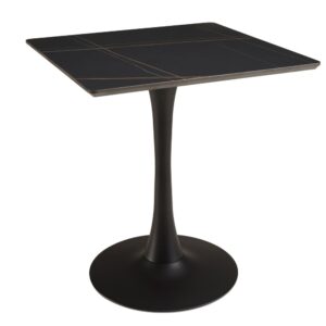 Set Nr. 3: Bistrotisch 70 x 70 cm aus schwarz marmorierter Keramik 70x75x70cm Keramik Schwarz MACABANE Möbel Esszimmermöbel Esstische