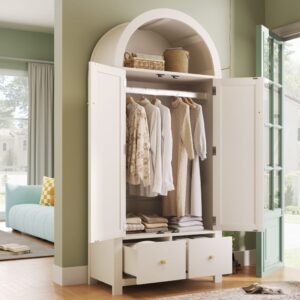wohnli-moebel-suche-M26214381-1 Kleiderschrank aus Holzwerkstoff weiß mit Rattangeflecht 78x181x45cm Spanplatte Weiß Hauss Spole Möbel Schlafzimmermöbel Schränke