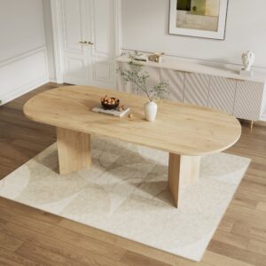 Ausziehbarer Esstisch aus Holzwerkstoff Eiche 140/180 x 90 cm 180x75x90cm Spanplatte Beige Hauss Spole Möbel Esszimmermöbel Esstische