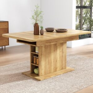 wohnli-moebel-suche-M26214405-1 Ausziehbarer Esstisch aus Holzwerkstoff Natur 130x75x70cm Spanplatte Braun Hauss Spole Möbel Esszimmermöbel Esstische