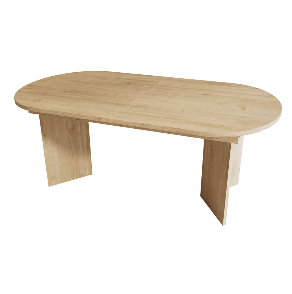 Wohnli Möbelsuche - Ausziehbarer Esstisch aus Holzwerkstoff eichenfarben 160/200 x 90 cm