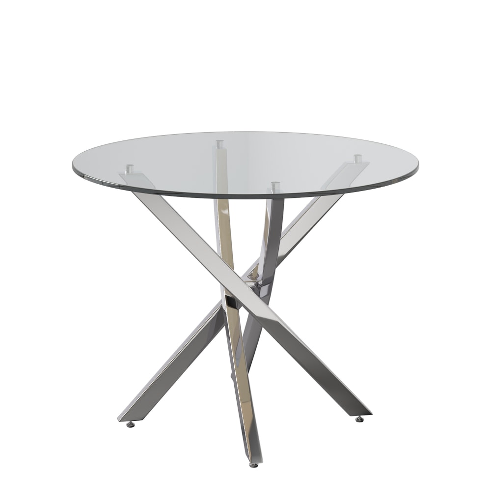 wohnli-moebel-suche-M26214410 Wohnli Möbelsuche - Runder Esstisch aus gehärtetem Glas silberfarben