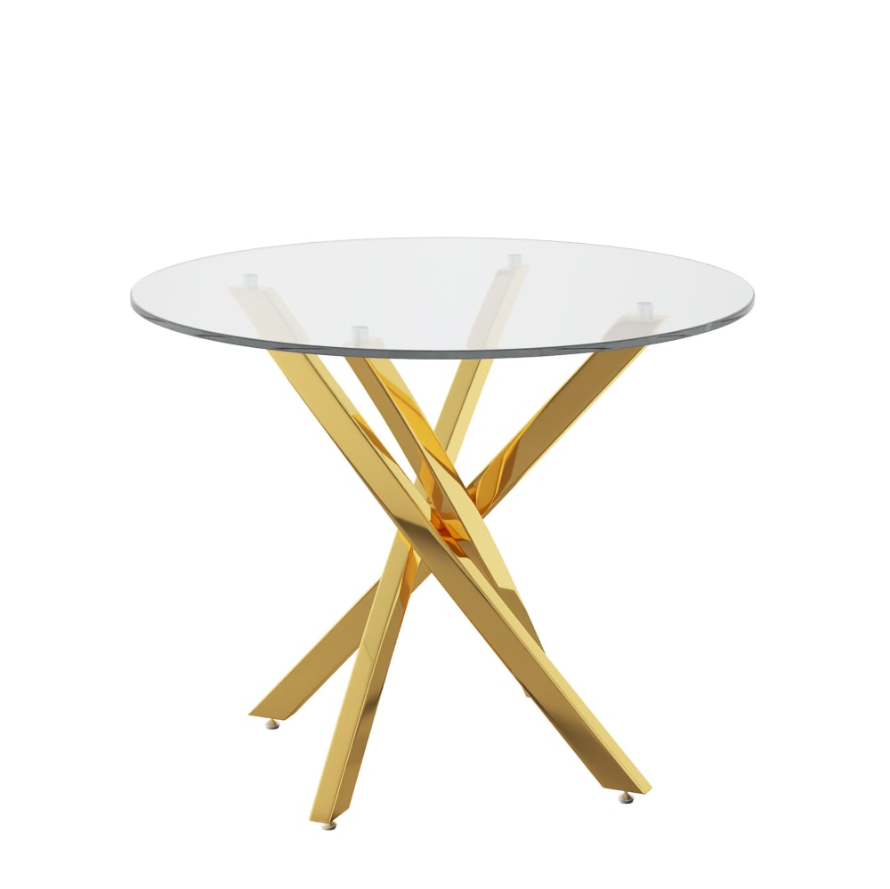 wohnli-moebel-suche-M26214417 Wohnli Möbelsuche - Runder Esstisch aus gehärtetem Glas gold