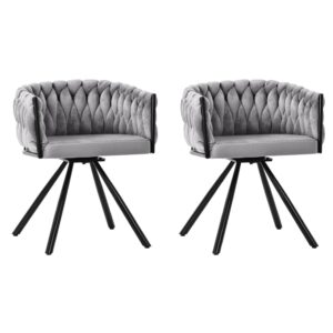wohnli-moebel-suche-M26214424 Wohnli Möbelsuche - 2er-Set Esszimmerstühle aus Polyester grau drehbar