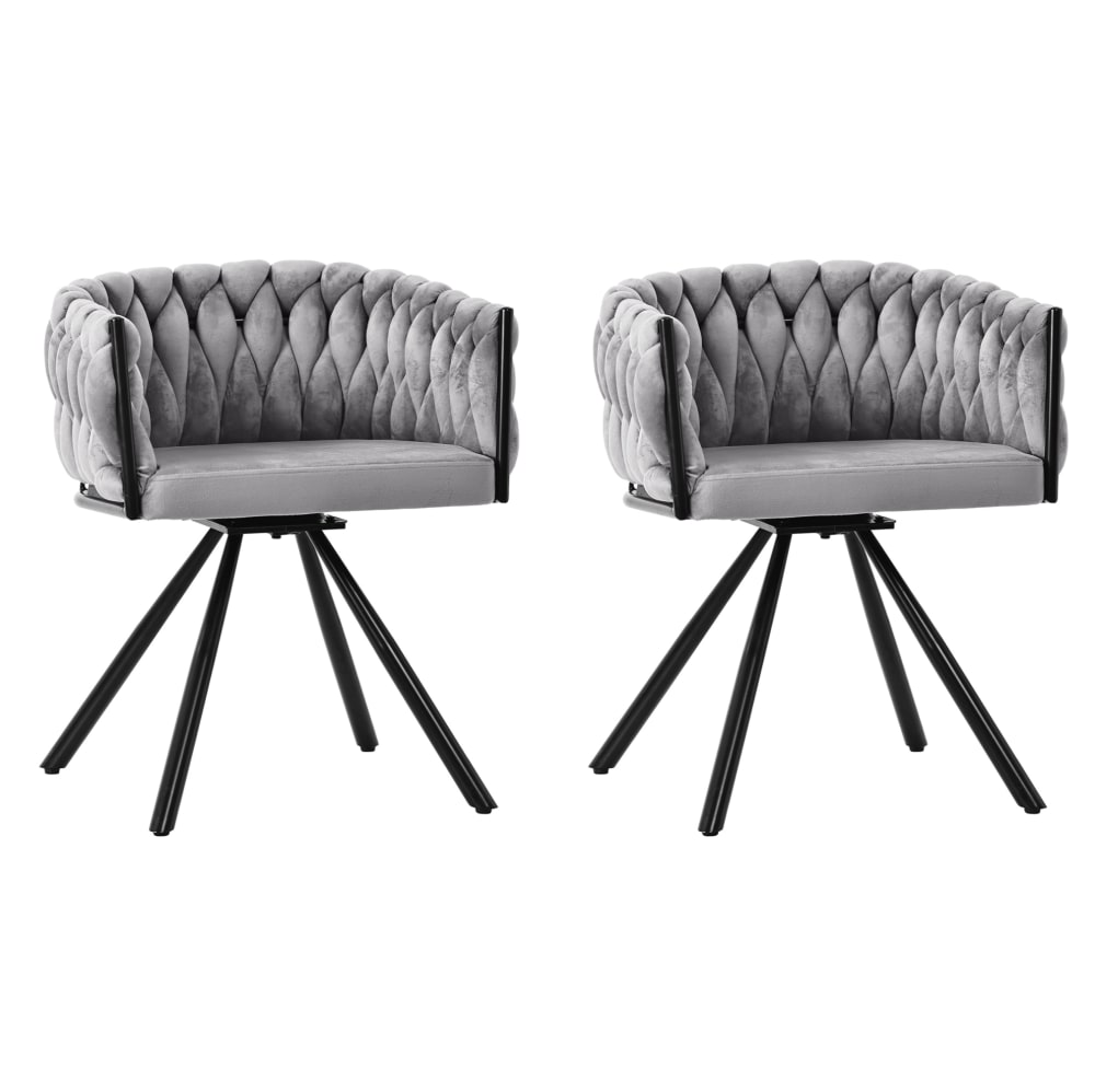 wohnli-moebel-suche-M26214424 Wohnli Möbelsuche - 2er-Set Esszimmerstühle aus Polyester grau drehbar