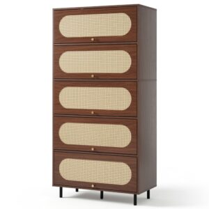 Wohnli Möbelsuche - Hochschrank aus Holzwerkstoff in Nussbaumoptik 80 x 40 x 163 cm