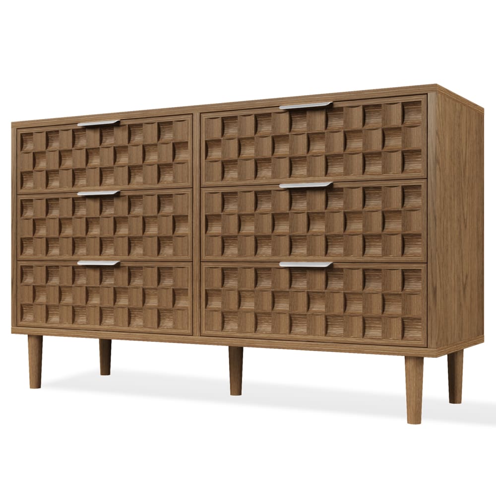 wohnli-moebel-suche-M26214430 Wohnli Möbelsuche - Sideboard aus Holzwerkstoff in Eichenfarbe mit 6 Schubladen