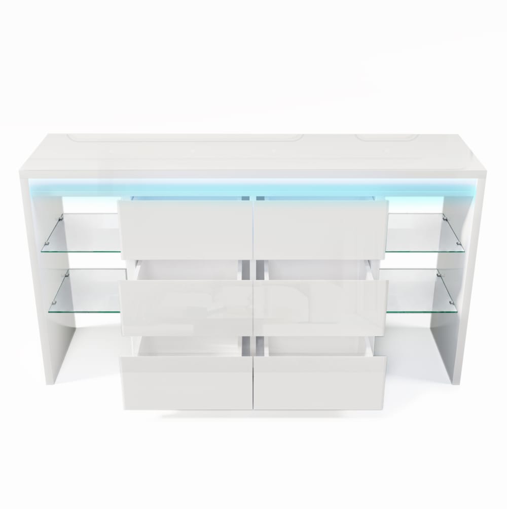 wohnli-moebel-suche-M26214431 Wohnli Möbelsuche - Kommode hochglanzweiß aus Holzwerkstoff mit LED