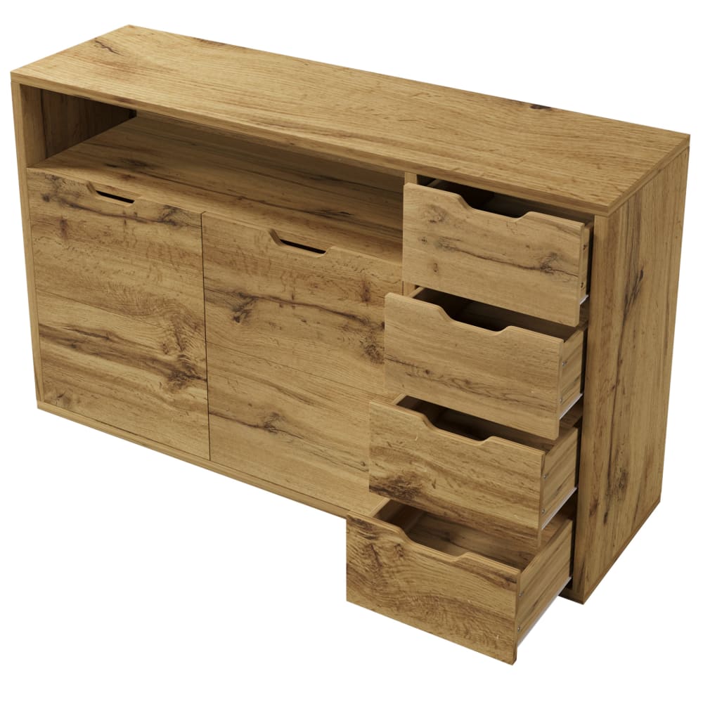 wohnli-moebel-suche-M26214435 Wohnli Möbelsuche - Kommode aus Holzwerkstoff in Eichenoptik mit 4 Schubladen