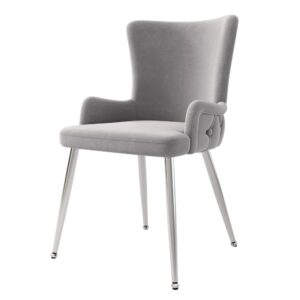 wohnli-moebel-suche-M26214440 Wohnli Möbelsuche - Set mit 2 Esszimmerstühlen aus Polyester grau und silberfarben