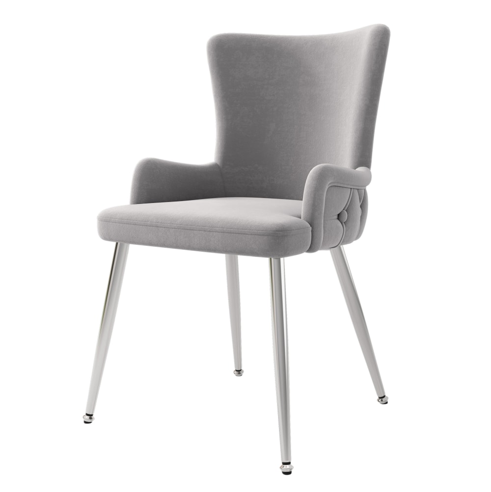wohnli-moebel-suche-M26214440 Wohnli Möbelsuche - Set mit 2 Esszimmerstühlen aus Polyester grau und silberfarben