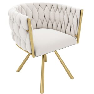 wohnli-moebel-suche-M26214447 Wohnli Möbelsuche - Drehbarer Esszimmerstuhl aus Polyester beige und gold