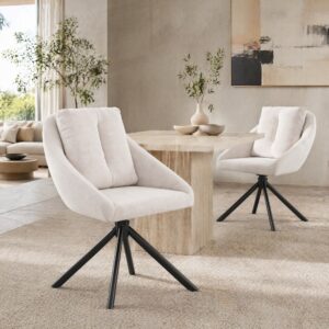 wohnli-moebel-suche-M26214448-1 2er-Set Drehstühle aus Polyester beige 59x79x52cm PES - Polyester Beige Hauss Spole Möbel Esszimmermöbel Stühle