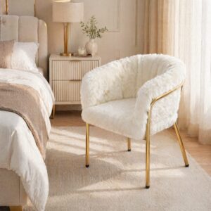 wohnli-moebel-suche-M26214467-1 Sessel aus Polyester weiß mit Metallbeinen 57x77x57cm PES - Polyester Weiß Hauss Spole Möbel Esszimmermöbel Stühle