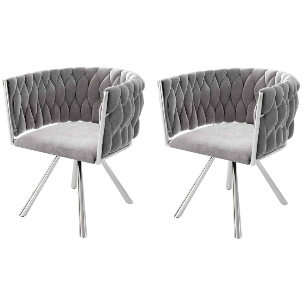 wohnli-moebel-suche-M26214468 Wohnli Möbelsuche - Esszimmerstühle aus Polyester grau und silber