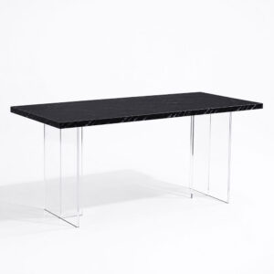 Wohnli Möbelsuche - Tisch 160x80 cm mit Platte in Marmoroptik und Acrylgestell