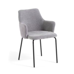 wohnli-moebel-suche-M26214684 Wohnli Möbelsuche - 2er-Set Polsterstühle aus grauem Stoff mit Metallbeinen