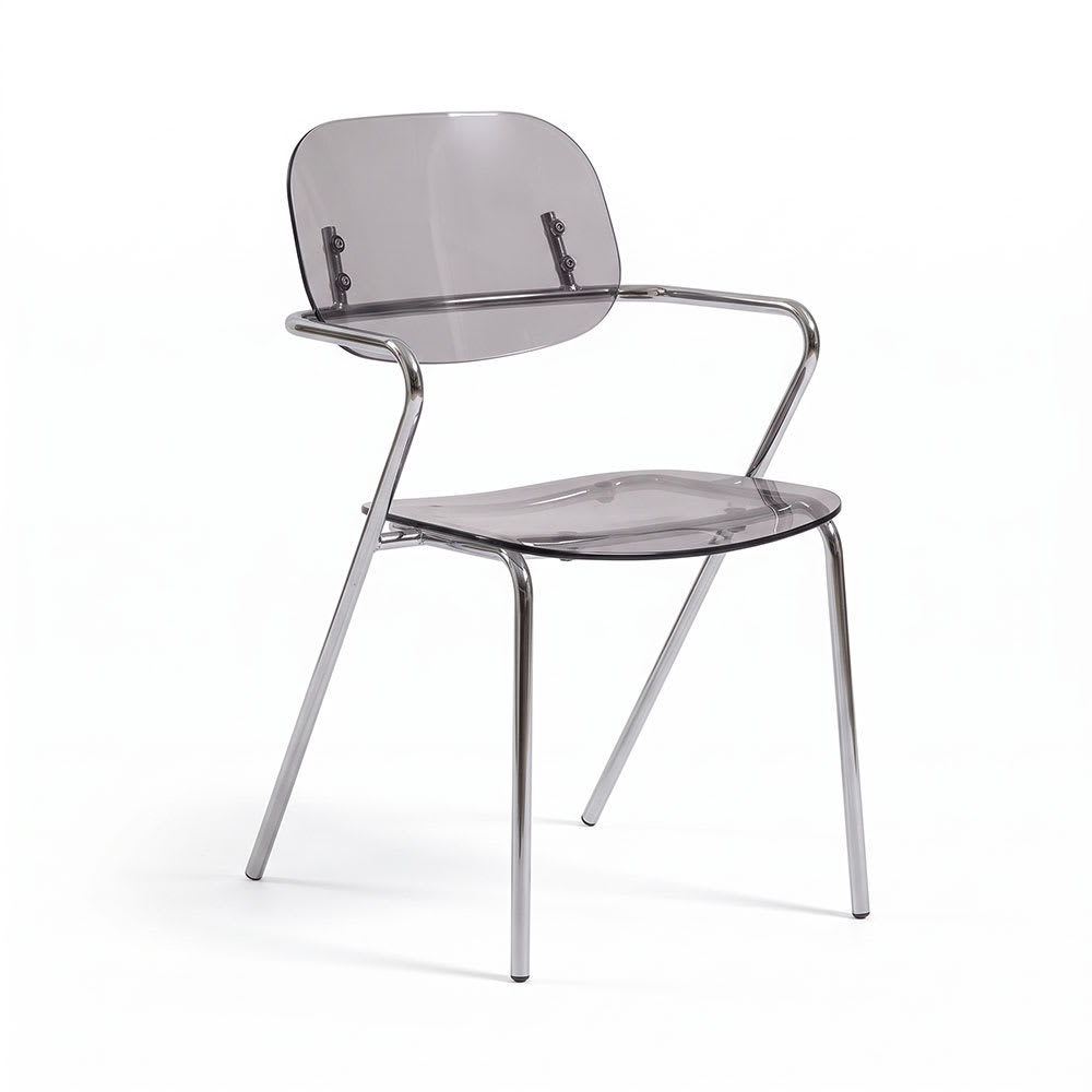 wohnli-moebel-suche-M26214692 Wohnli Möbelsuche - 2er-Set Stühle aus rauchgrauem Polycarbonat und Metall