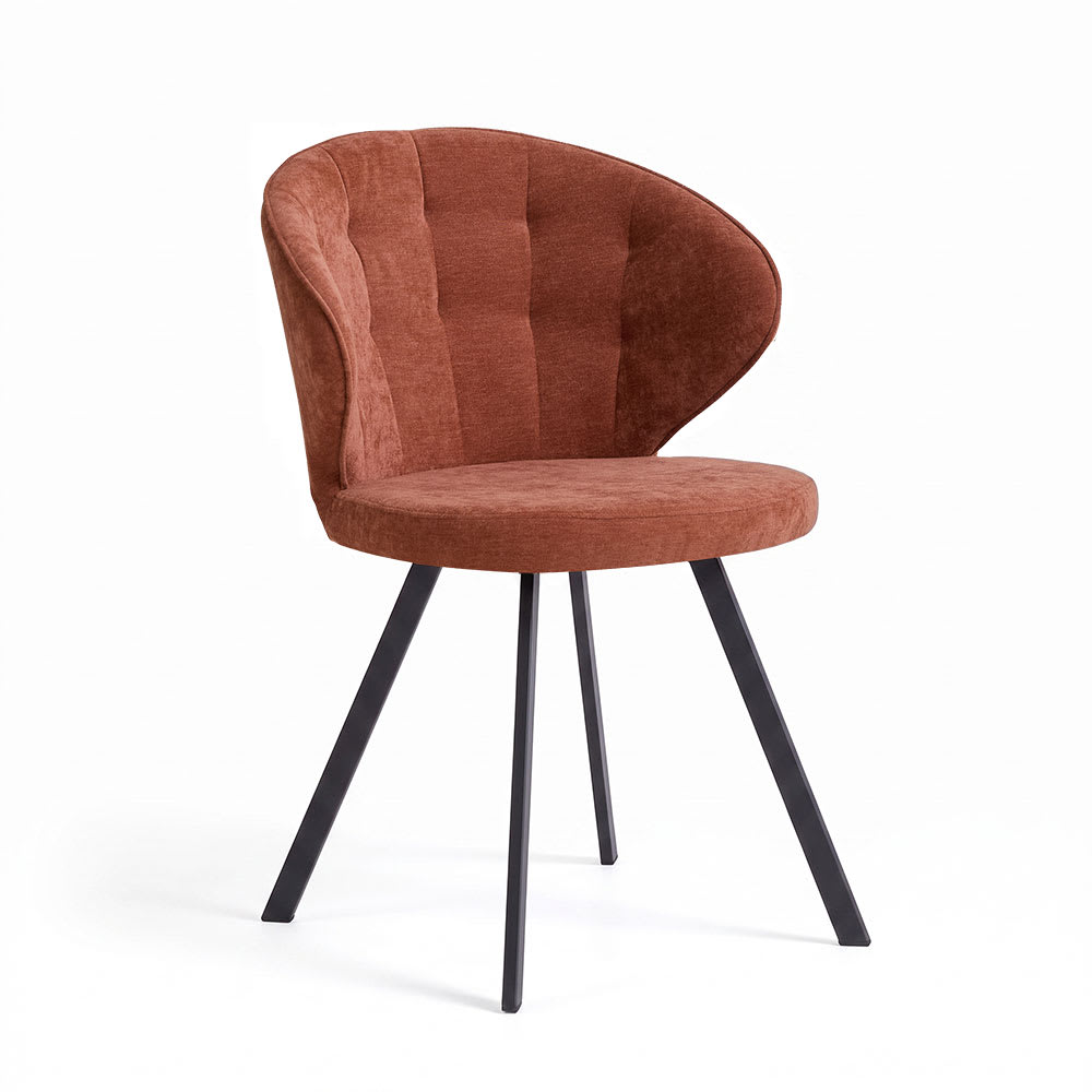 wohnli-moebel-suche-M26214694 Wohnli Möbelsuche - 2er-Set Stühle aus Terrakotta-Stoff mit Metallbeinen