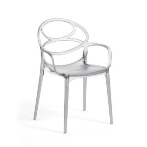 Wohnli Möbelsuche - 2er-Set Stühle aus opakem Polycarbonat in Rauchgrau