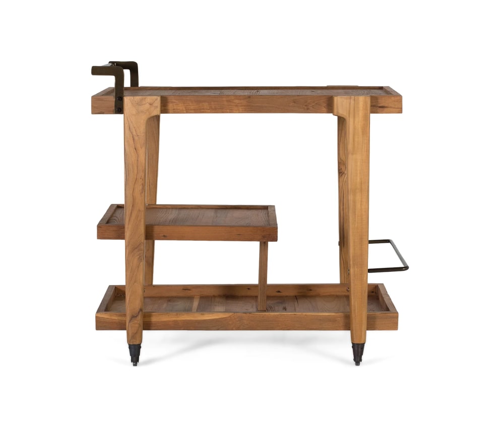 Wohnli Möbelsuche - Teak-Barschrank 85 cm mit Rollen