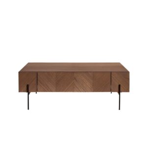 Wohnli Möbelsuche - Massiver Mindi Couchtisch mit Metallbeinen 120 cm